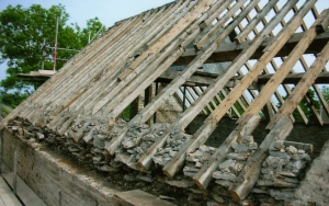 A complete Cotswold stone tile roof replacement, Berrys Roofing contractors Cirencester Glos