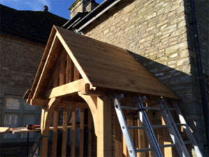 Oak framed porch Ashton Keynes